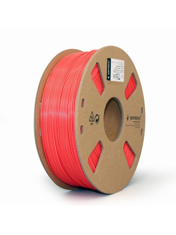 Gembird ABS filament - Neon-rød - 1.75mm ø - 1 kg