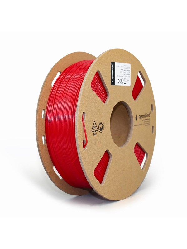 Gembird PETG (PET, PETT) filament - Rød - 1.75mm ø - 1 kg